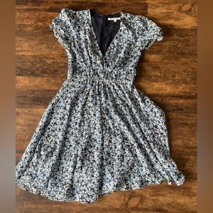 Veronica Beard Navy blue white floral dress size 2